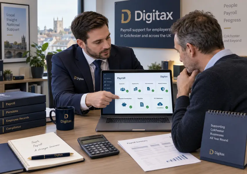 Digitax payroll adviser supporting a business owner in Colchester