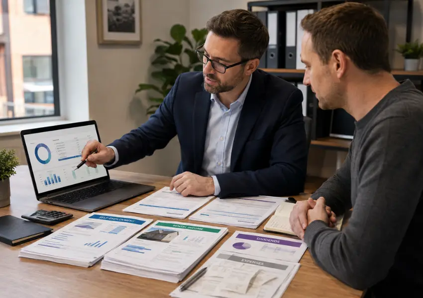 Self Assessment accountant in Colchester reviewing a client’s tax records